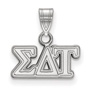 Sterling Silver Sigma Delta Tau Small Greek Letters Pendant